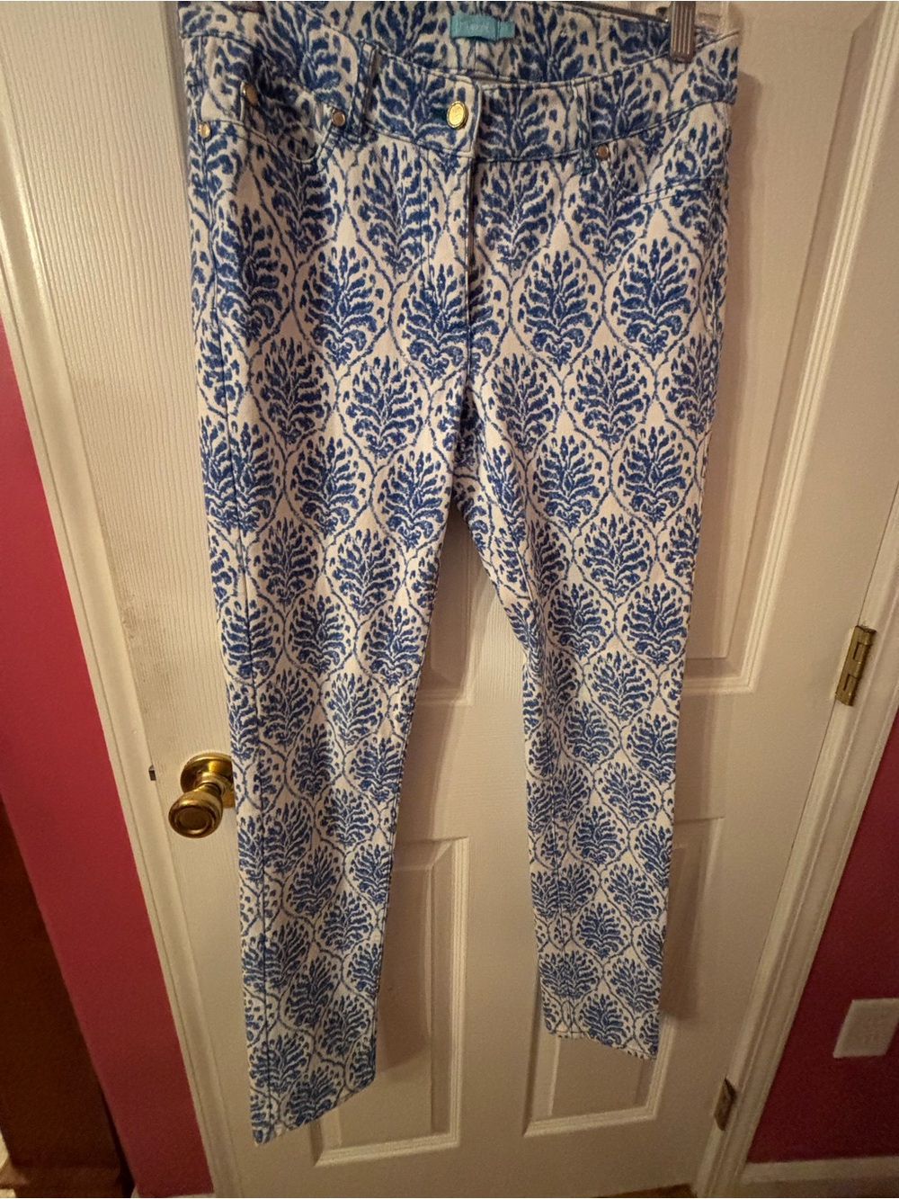 J.McLaughlin Blue & White Patterned Women’s Jeans SZ 4 Excellent condition!